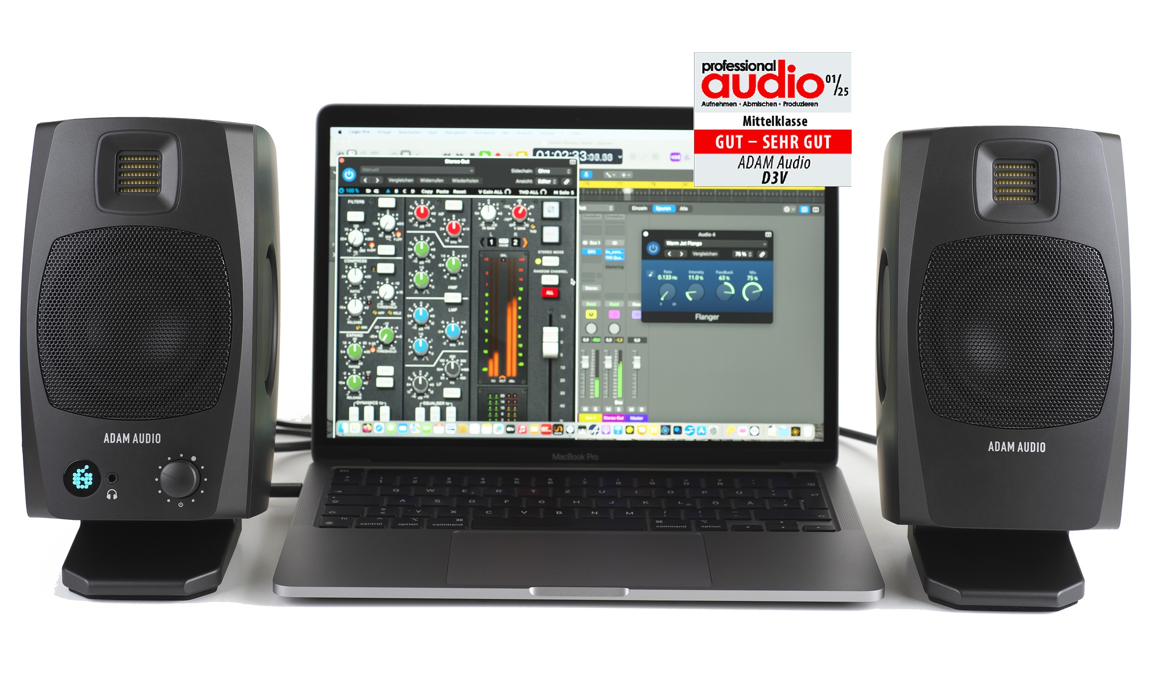 Featured image for “Test: ADAM Audio D3V-System – Gemacht für Schreibtischtäter”