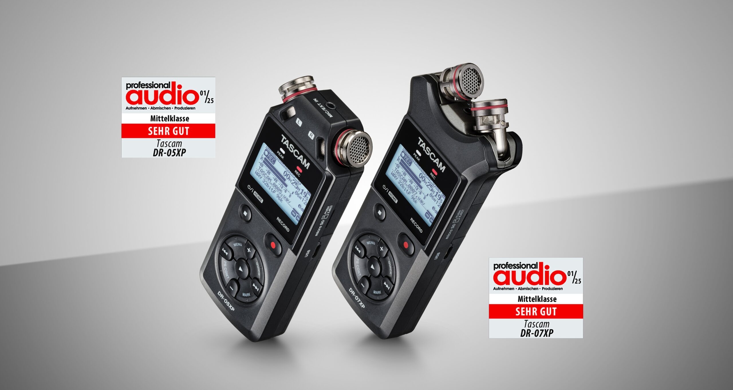 Featured image for “Test: Tascam DR-05 und DR-07 – Aufgemotzte Charakterköpfe”