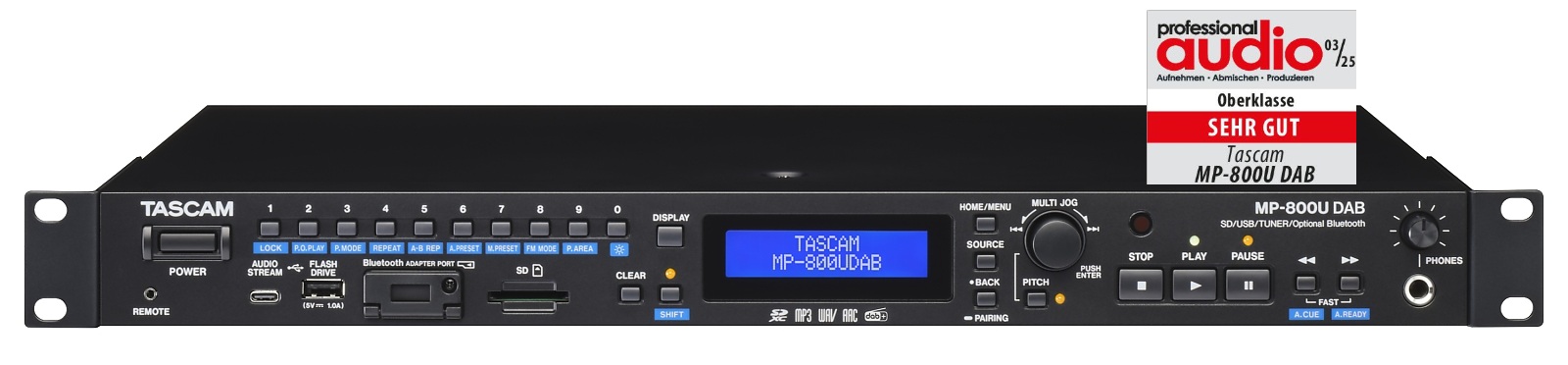 Featured image for “Test Tascam MP-800U DAB – Spielfreudig”