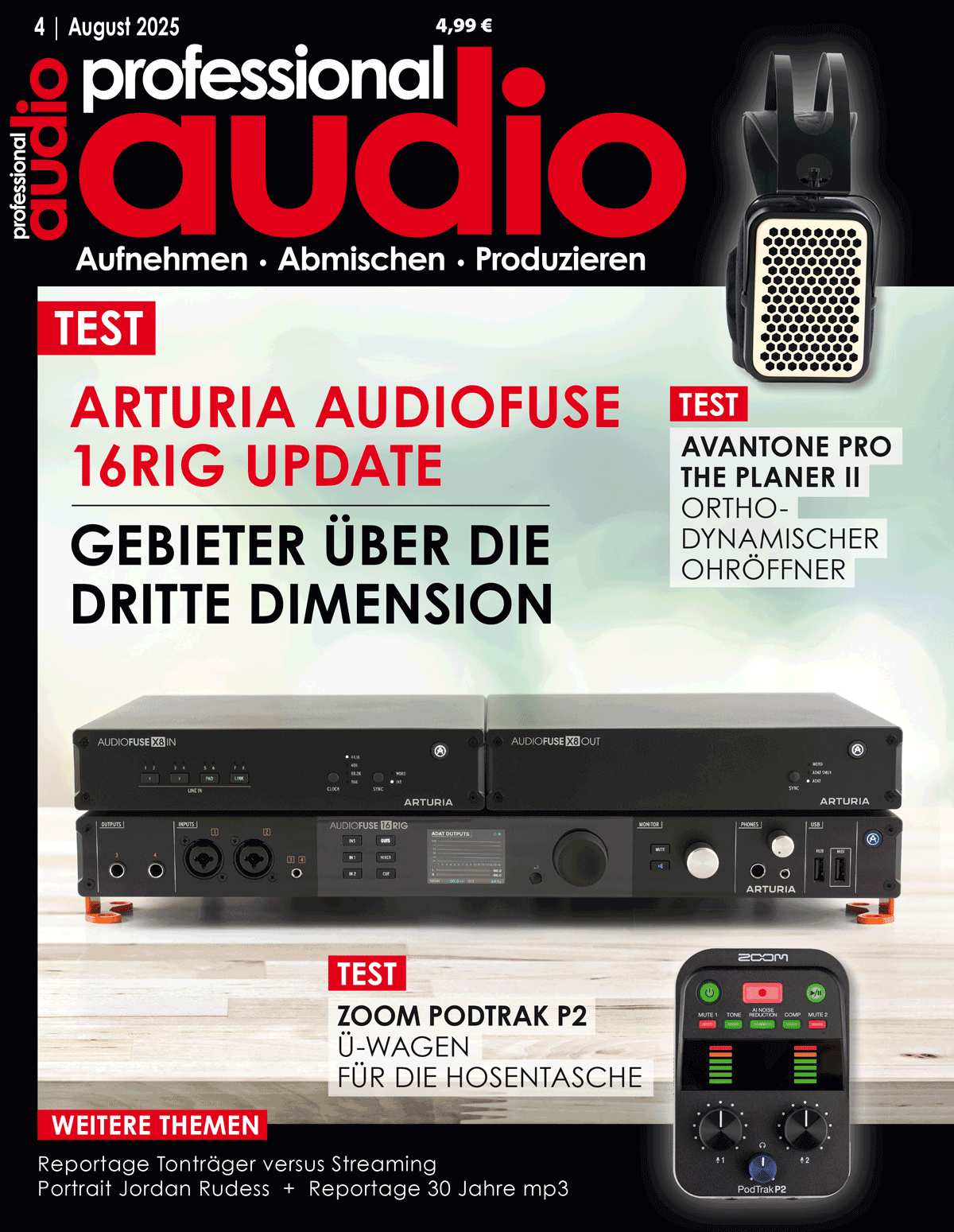 Featured image for “AudioFuse 16Rig Update, PodTrak 2 & 30 Jahre MP3: Das erwartet dich in professional audio 04/25!”