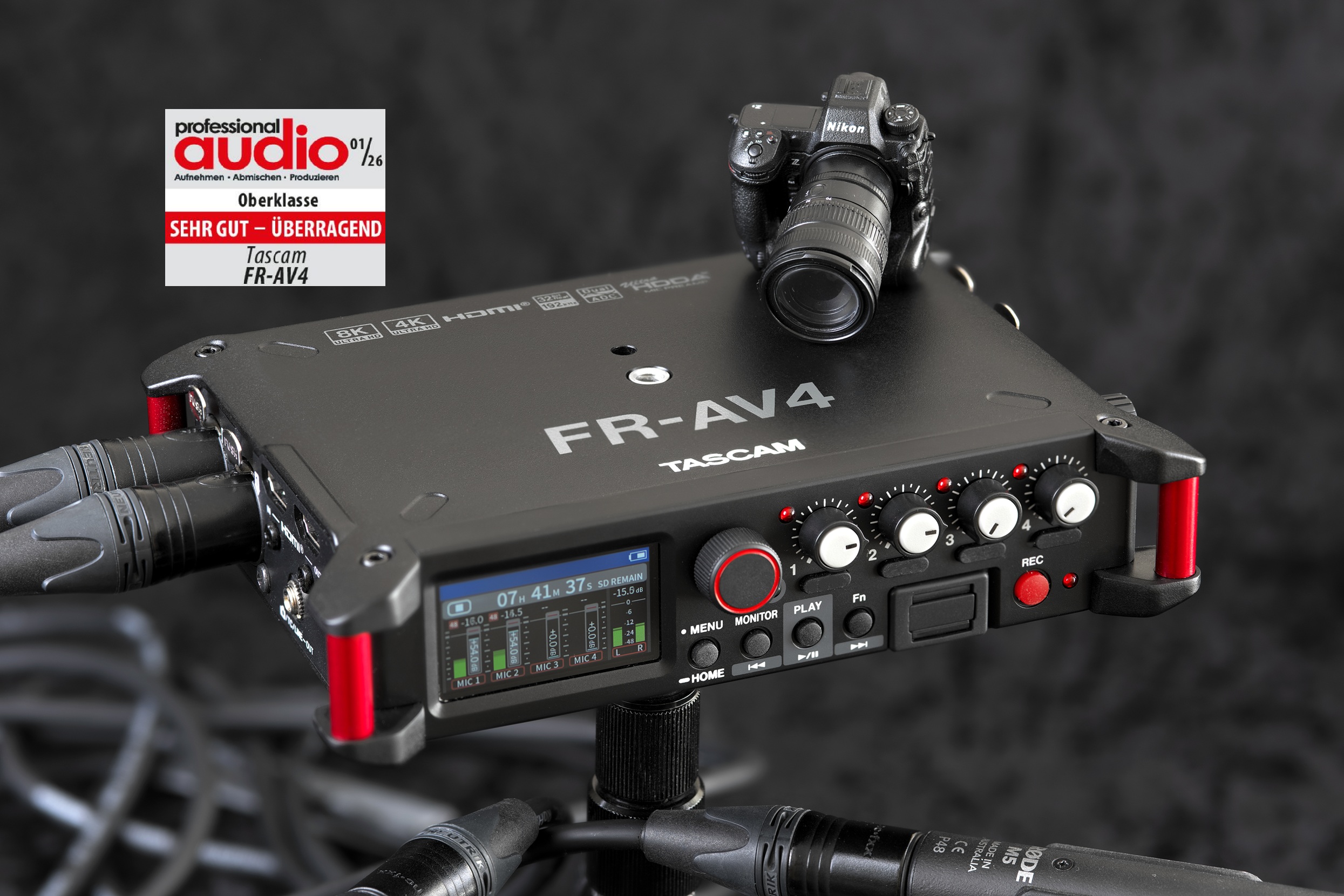 Featured image for “Test: Tascam FR-AV4 – Turbo-Quad für draußen und drinnen”